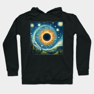 Total Solar Eclipse 2024 - Van Gogh Style Hoodie